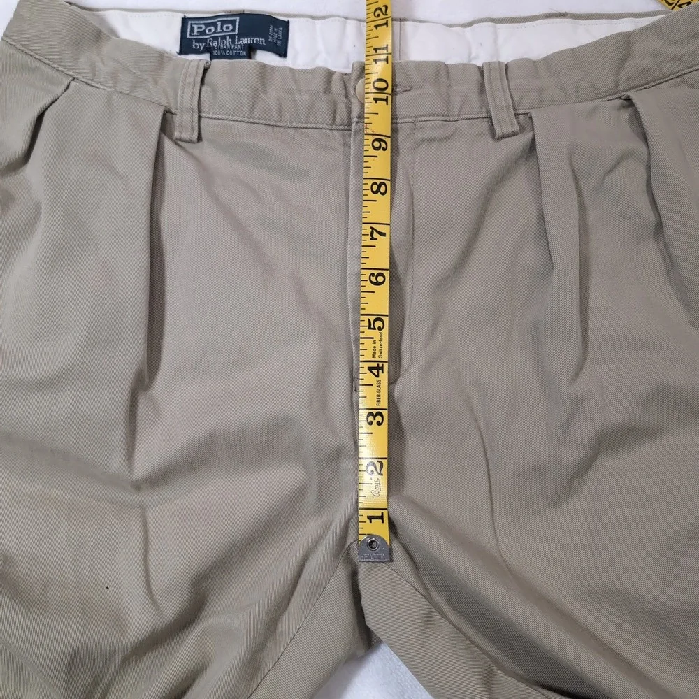 Polo Ralph Lauren Ethan Pant Men 34x34 Khaki Pleated Cotton Chino Vintage Y2k 90